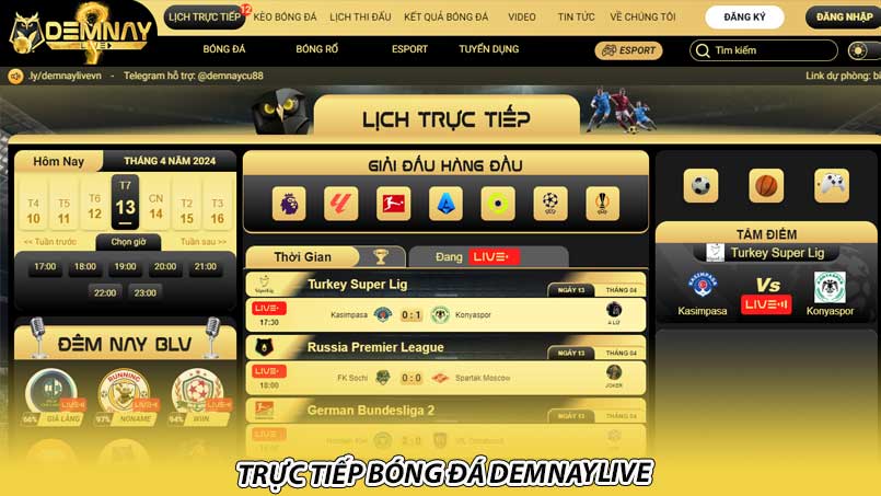 Trực tiếp bóng đá Demnaylive